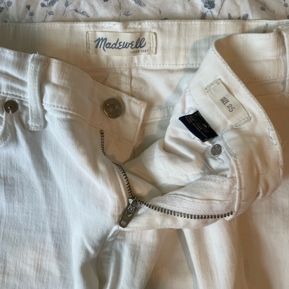 MADEWELL | White Skinny Jeans | Size 25 | Silver Ankle Zipper Detail - Picture 6 of 7